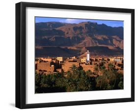 Village of Tinerhir on Banks of River Todra, Todra Gorge, Morocco-John Elk III-Framed Premium Photographic Print