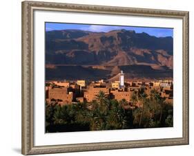 Village of Tinerhir on Banks of River Todra, Todra Gorge, Morocco-John Elk III-Framed Photographic Print