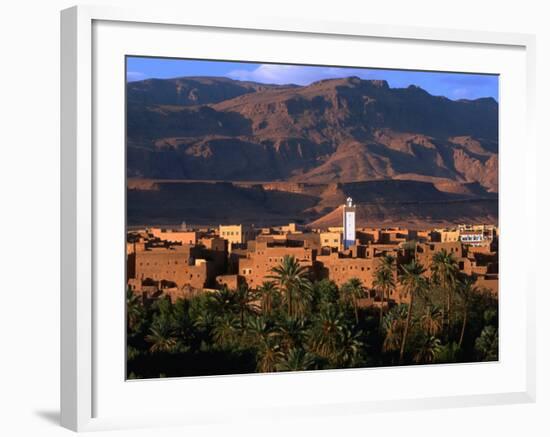 Village of Tinerhir on Banks of River Todra, Todra Gorge, Morocco-John Elk III-Framed Photographic Print