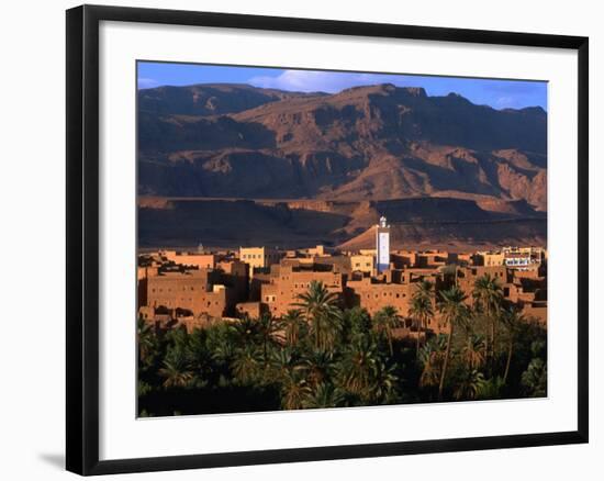 Village of Tinerhir on Banks of River Todra, Todra Gorge, Morocco-John Elk III-Framed Photographic Print