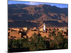 Village of Tinerhir on Banks of River Todra, Todra Gorge, Morocco-John Elk III-Mounted Photographic Print