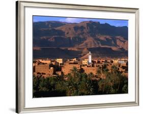 Village of Tinerhir on Banks of River Todra, Todra Gorge, Morocco-John Elk III-Framed Photographic Print