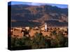 Village of Tinerhir on Banks of River Todra, Todra Gorge, Morocco-John Elk III-Stretched Canvas