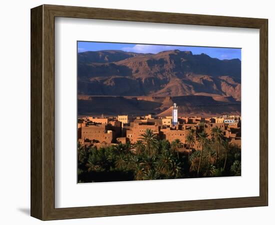 Village of Tinerhir on Banks of River Todra, Todra Gorge, Morocco-John Elk III-Framed Photographic Print