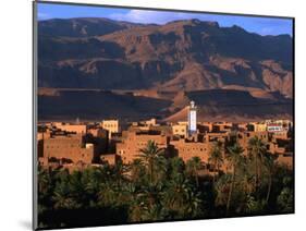 Village of Tinerhir on Banks of River Todra, Todra Gorge, Morocco-John Elk III-Mounted Photographic Print