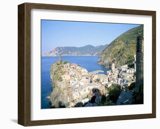 Village of Vernazza, from the East, Cinque Terre, Unesco World Heritage Site, Liguria, Italy-Richard Ashworth-Framed Photographic Print