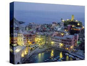 Village of Vernazza in the Evening, Cinque Terre, Unesco World Heritage Site, Liguria, Italy-Bruno Morandi-Stretched Canvas