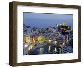 Village of Vernazza in the Evening, Cinque Terre, Unesco World Heritage Site, Liguria, Italy-Bruno Morandi-Framed Photographic Print