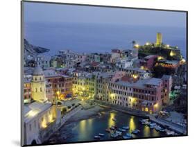 Village of Vernazza in the Evening, Cinque Terre, Unesco World Heritage Site, Liguria, Italy-Bruno Morandi-Mounted Photographic Print