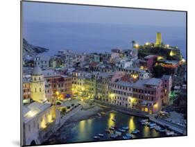 Village of Vernazza in the Evening, Cinque Terre, Unesco World Heritage Site, Liguria, Italy-Bruno Morandi-Mounted Photographic Print