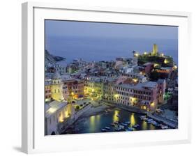 Village of Vernazza in the Evening, Cinque Terre, Unesco World Heritage Site, Liguria, Italy-Bruno Morandi-Framed Photographic Print