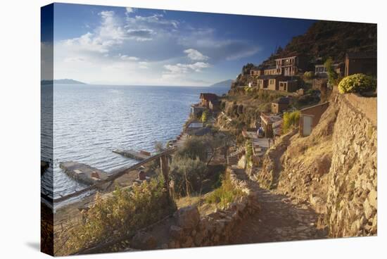 Village of Yumani on Isla del Sol (Island of the Sun), Lake Titicaca, Bolivia, South America-Ian Trower-Stretched Canvas