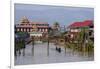 Village of Ywarma (Ywama), Stilt Houses, Inle Lake, Shan State, Myanmar (Burma), Asia-Nathalie Cuvelier-Framed Photographic Print