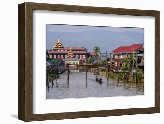 Village of Ywarma (Ywama), Stilt Houses, Inle Lake, Shan State, Myanmar (Burma), Asia-Nathalie Cuvelier-Framed Photographic Print