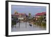 Village of Ywarma (Ywama), Stilt Houses, Inle Lake, Shan State, Myanmar (Burma), Asia-Nathalie Cuvelier-Framed Photographic Print