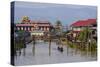 Village of Ywarma (Ywama), Stilt Houses, Inle Lake, Shan State, Myanmar (Burma), Asia-Nathalie Cuvelier-Stretched Canvas