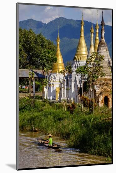 Village of Ywarma (Ywama) with Stilt Houses and Stupas, Inle Lake, Shan State-Nathalie Cuvelier-Mounted Photographic Print