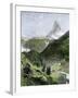 Village of Zermatt in the Valley Below the Matterhorn-null-Framed Giclee Print