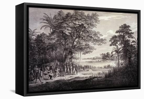 Village on Banks of Amazon River, Brazil-null-Framed Stretched Canvas