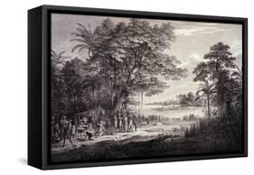 Village on Banks of Amazon River, Brazil-null-Framed Stretched Canvas