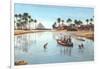 Village on Nile by Pyramids, Egypt-null-Framed Art Print