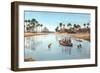 Village on Nile by Pyramids, Egypt-null-Framed Art Print