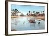 Village on Nile by Pyramids, Egypt-null-Framed Art Print