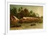 Village on Stilts - New Guinea-F.W. Kuhnert-Framed Premium Giclee Print