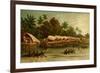 Village on Stilts - New Guinea-F.W. Kuhnert-Framed Premium Giclee Print