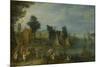 Village on the Bank of a River-Joseph van Bredael-Mounted Premium Giclee Print