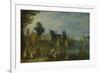 Village on the Bank of a River-Joseph van Bredael-Framed Art Print