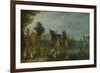 Village on the Bank of a River-Joseph van Bredael-Framed Art Print