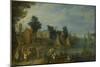 Village on the Bank of a River-Joseph van Bredael-Mounted Art Print