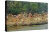 Village on the Bank of the Hooghly River, Part of the Ganges River, West Bengal, India, Asia-Bruno Morandi-Stretched Canvas