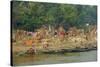 Village on the Bank of the Hooghly River, Part of the Ganges River, West Bengal, India, Asia-Bruno Morandi-Stretched Canvas