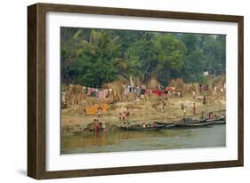 Village on the Bank of the Hooghly River, Part of the Ganges River, West Bengal, India, Asia-Bruno Morandi-Framed Photographic Print