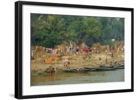 Village on the Bank of the Hooghly River, Part of the Ganges River, West Bengal, India, Asia-Bruno Morandi-Framed Photographic Print