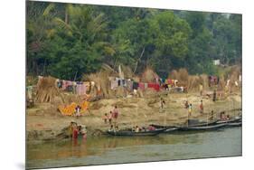 Village on the Bank of the Hooghly River, Part of the Ganges River, West Bengal, India, Asia-Bruno Morandi-Mounted Photographic Print