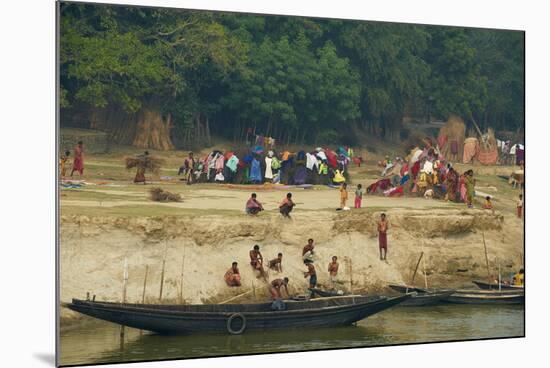 Village on the Bank of the Hooghly River, Part of the Ganges River, West Bengal, India, Asia-Bruno Morandi-Mounted Photographic Print