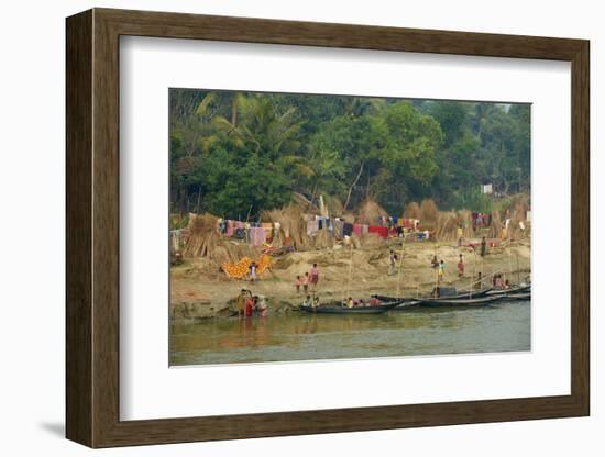 Village on the Bank of the Hooghly River, Part of the Ganges River, West Bengal, India, Asia-Bruno Morandi-Framed Photographic Print