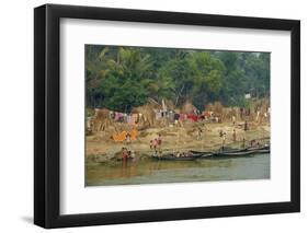 Village on the Bank of the Hooghly River, Part of the Ganges River, West Bengal, India, Asia-Bruno Morandi-Framed Photographic Print