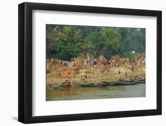 Village on the Bank of the Hooghly River, Part of the Ganges River, West Bengal, India, Asia-Bruno Morandi-Framed Photographic Print