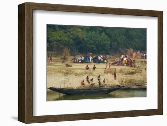 Village on the Bank of the Hooghly River, Part of the Ganges River, West Bengal, India, Asia-Bruno Morandi-Framed Photographic Print