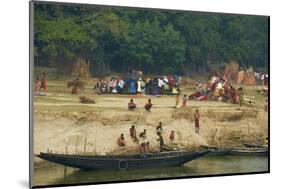 Village on the Bank of the Hooghly River, Part of the Ganges River, West Bengal, India, Asia-Bruno Morandi-Mounted Photographic Print