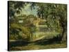 Village on the Banks of the River; Village Au Bord De La Riviere, C.1900-Henri Lebasque-Stretched Canvas