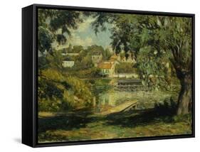 Village on the Banks of the River-Henri Lebasque-Framed Stretched Canvas