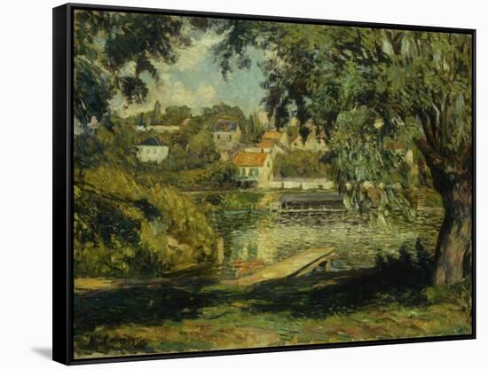 Village on the Banks of the River-Henri Lebasque-Framed Stretched Canvas