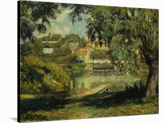 Village on the Banks of the River-Henri Lebasque-Stretched Canvas