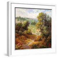 Village on the Hillside-Marino-Framed Art Print