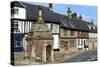 Village Pump and Medieval Timber Framed Houses-Peter Richardson-Stretched Canvas